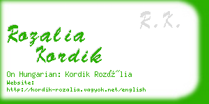 rozalia kordik business card